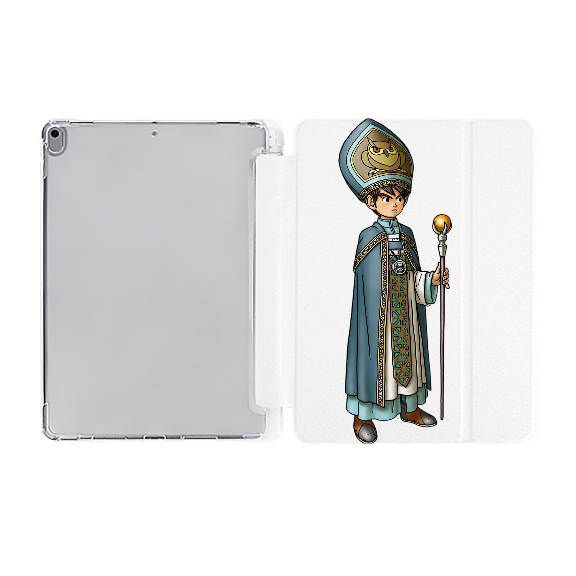 （画像用） ドラゴンクエスト Doragon Kuesuto Dragon Quest IPad ケース ペン収納付き 三つ折りスタンド PUレザー×シリコン 対応機種9.5/10.5/10.9インチ
